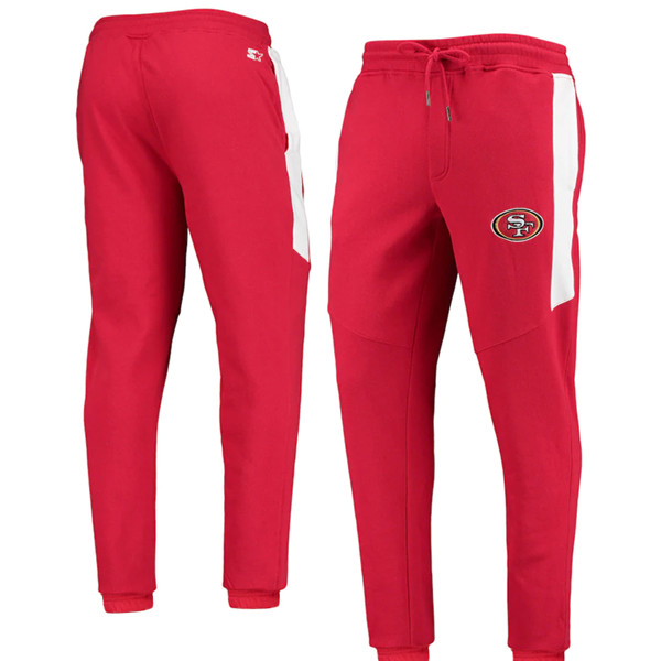 Men's San Francisco 49ers Starter Scarlet/White Goal Post Fleece Pants